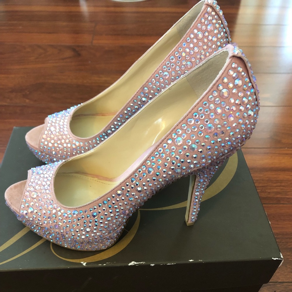 Enzo Angiolini Pink Rhinestone Heels